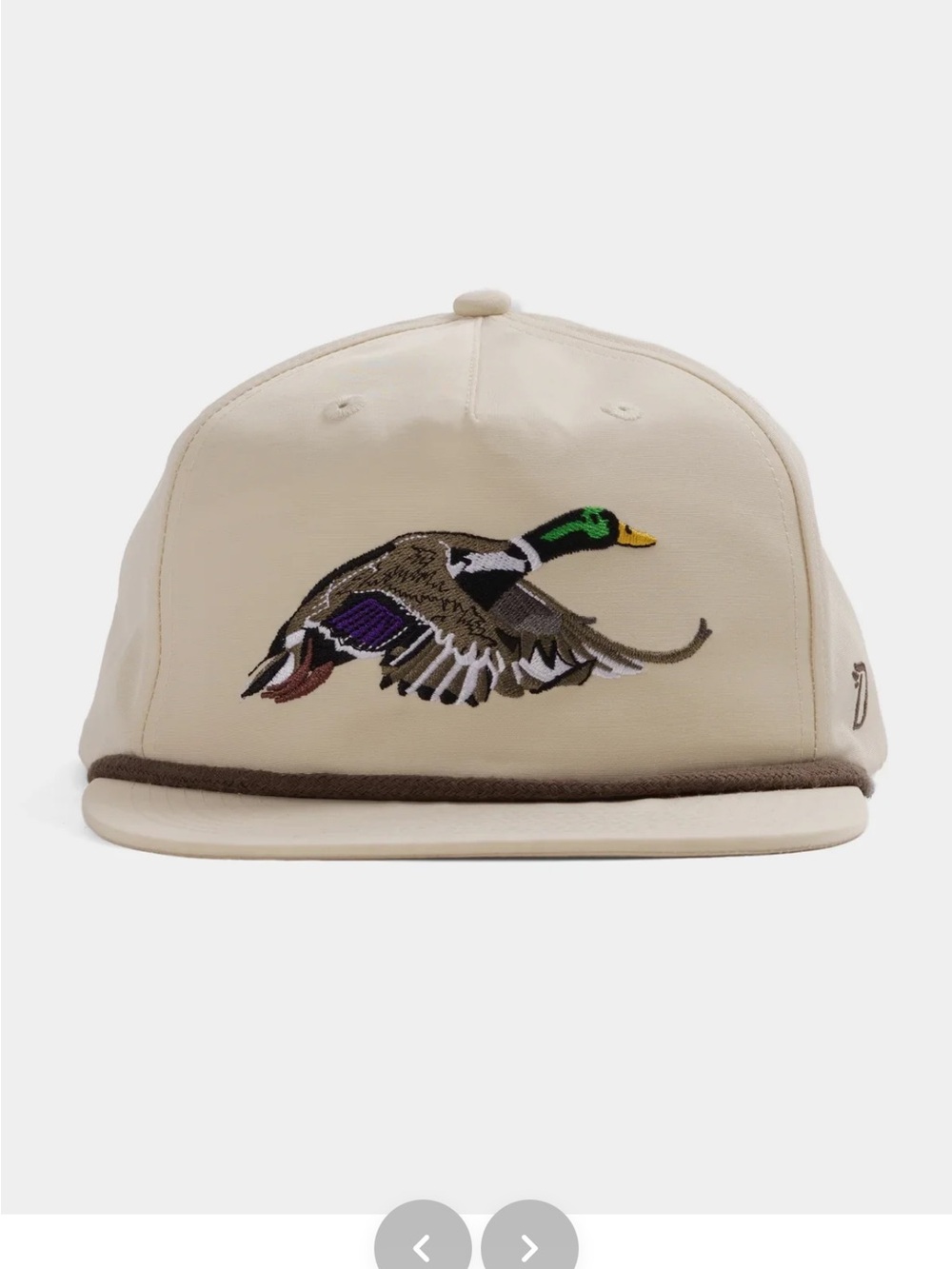 the Duck Camp Grandpa Mallard Hat Embroidered Cream Baseball Cap hunting cottage